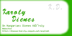 karoly dienes business card